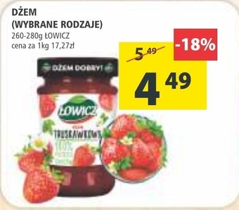 Arhelan Łowicz dżem malinowy o obniżonej zawartości cukrów 280 g oferta
