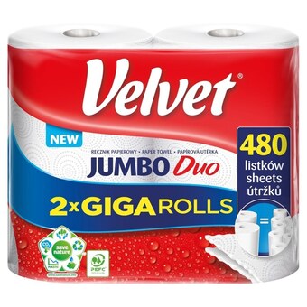 Selgros Velvet jumbo duo ręcznik papierowy 2 rolki oferta