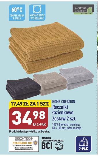 ALDI Ręcznik łazienkowy 50 x 100 cm home creation oferta