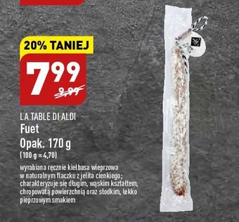 ALDI Fuet la tabla de aldi oferta