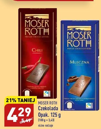 ALDI Czekolada mleczna moser roth oferta