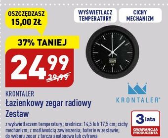 ALDI Zegar łazienkowy sterowany radiowo krontaler oferta
