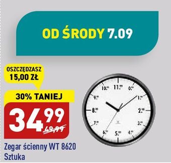 ALDI Zegar ścienny wt 8620 oferta
