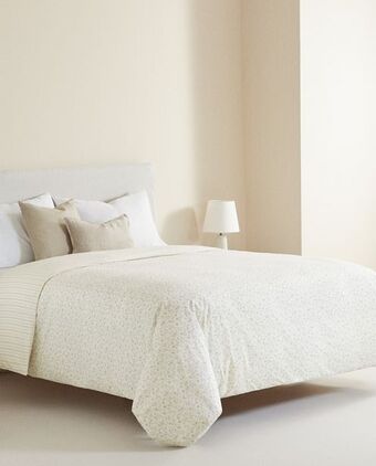 ZARA HOME Poszwa na kołdrę z nadrukiem w kwiaty i paski oferta