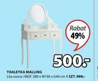 JYSK Toaletka Malling oferta