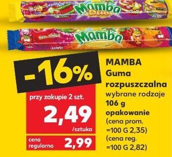 Kaufland Guma rozpuszczalna wieloowocowa mamba oferta