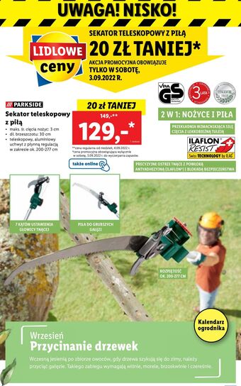 Lidl Sekator teleskopowy parkside oferta