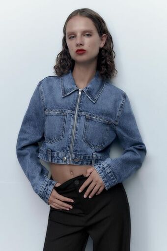 Denim cropped jacket