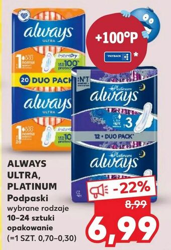 Kaufland ALWAYS ULTRA, PLATINUM Podpaski oferta