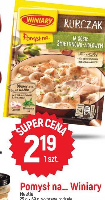 E.Leclerc Kurczak w sosie śmietanowo-ziołowym winiary pomysł na ... oferta