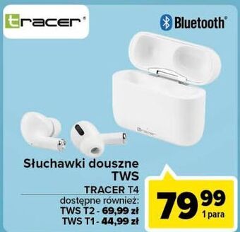 Carrefour Słuchawki t4 tws białe tracer oferta