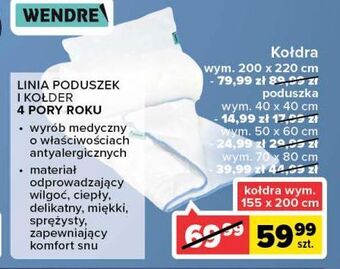 Carrefour Kołdra 4 pory roku 155 x 200 cm wendre oferta
