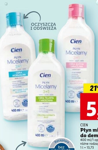 Lidl Płyn micelarny cien oferta