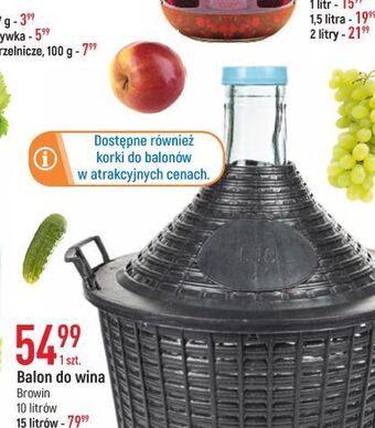 E.Leclerc Balon do wina w koszu plastikowym 15 l browin oferta