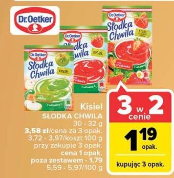 Carrefour Kisiel truskawkowy z kawałkami owoców dr. oetker słodka chwila oferta