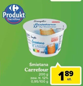 Carrefour Śmietana 12 % simpl oferta
