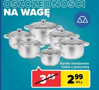 Carrefour Garnki nierdzewne z pokrywkami oferta