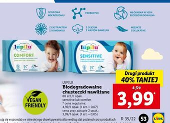 Lidl Chusteczki nawilżane lupilu comfort oferta