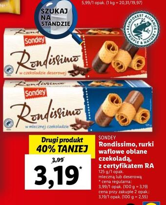 Lidl Ciastka rondissimo w deserowej czekoladzie sondey oferta