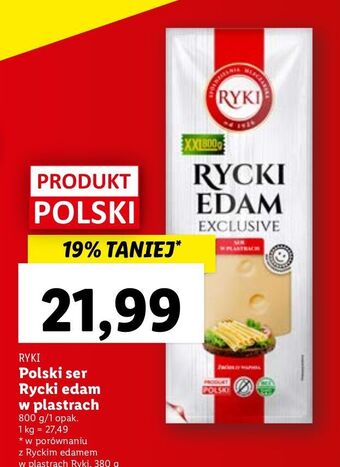 Lidl Ser rycki edam ryki oferta