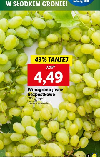 Lidl Winogrono jasne bezpestkowe oferta