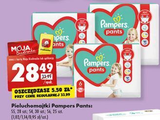 Biedronka Pieluszki dla dzieci 5 pampers pants oferta