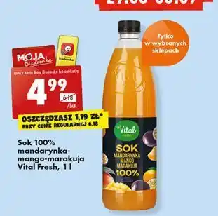 Biedronka Sok 100 % mandarynka-mango-marakuja vital fresh oferta