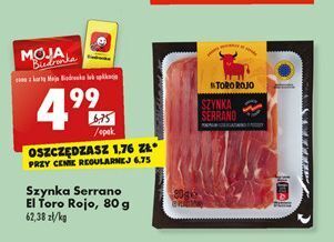Biedronka Szynka serrano el toro rojo oferta