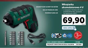 Lidl Wkrętarka akumulatorowa 4v parkside oferta