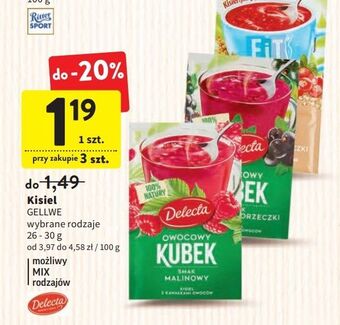 Intermarche Kisiel malinowy z kawałkami owoców delecta owocowy kubek oferta