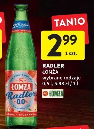 Intermarche Piwo łomża radler 0.0% arbuz i truskawka oferta