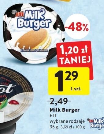 Intermarche Baton z mlekiem i miodem eti milk burger oferta