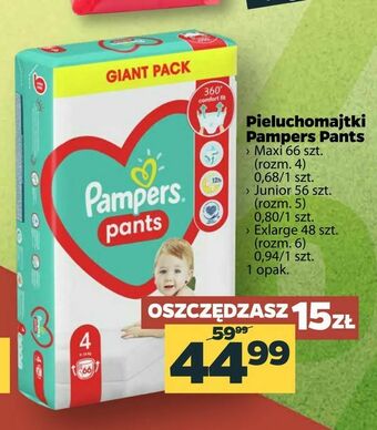 Netto Pieluchomajtki Pampers Pants oferta