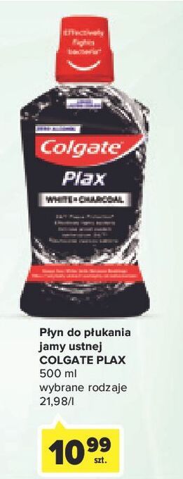 Carrefour Płyn do płukania white + charcoal colgate plax oferta