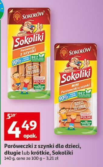 Auchan Paróweczki z szynki mini sokołów sokoliki oferta