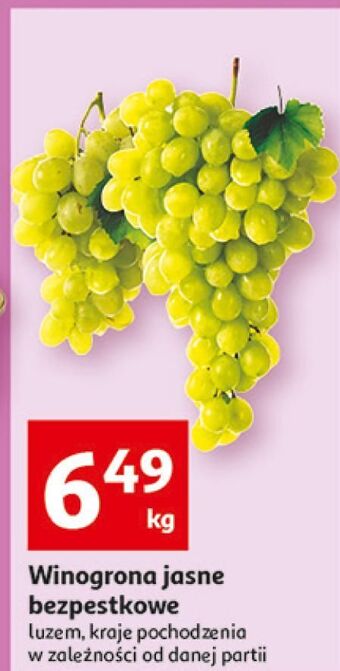 Auchan Winogrona jasne bezpestkowe oferta
