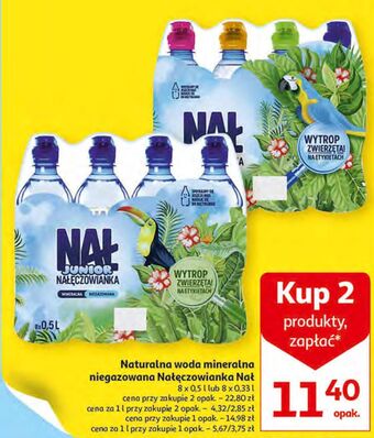 Auchan Woda niegazowana nałęczowianka junior oferta