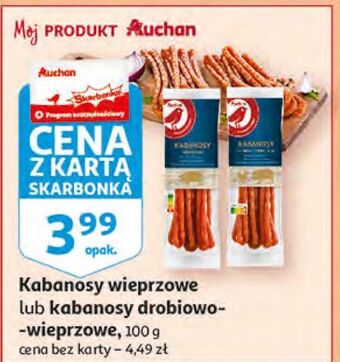 Auchan Kabanosy wieprzowe auchan oferta