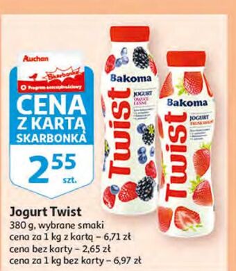 Auchan Jogurt truskawka bakoma twist oferta
