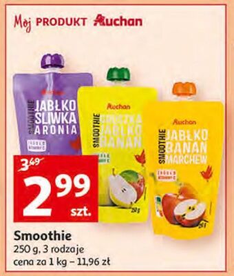 Auchan Smoothie gruszka-jabłko-banan auchan różnorodne (logo czerwone) oferta
