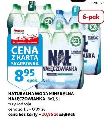 Auchan Woda gazowana nałęczowianka oferta