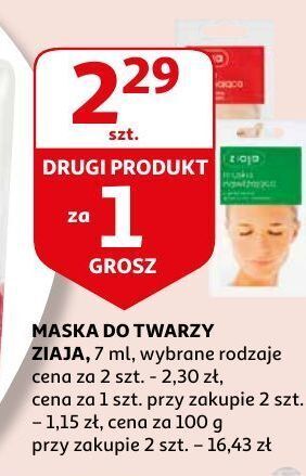 Auchan Maska nawilżająca z glinką zieloną skóra sucha, normalna ziaja oferta
