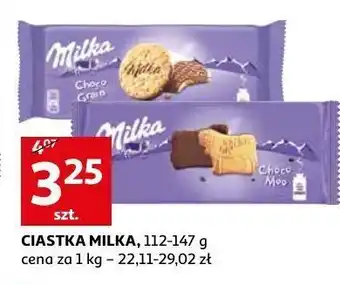 Auchan Ciastka w czekoladzie milka choco grains oferta