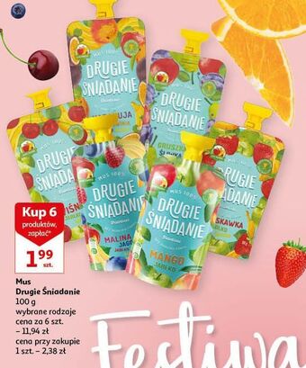 Auchan Mus truskawka jabłko banan drugie śniadanie oferta