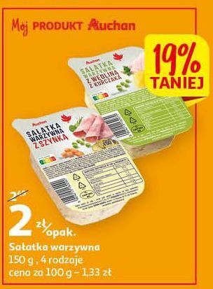 Sałatka warzywna z szynką auchan różnorodne (logo czerwone)