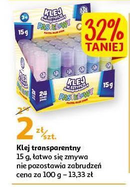 Auchan Klej transparentny pastelowy astra oferta