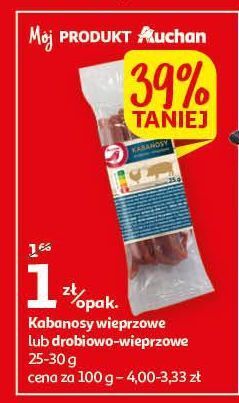 Auchan Kabanosy wieprzowe auchan oferta