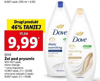 Lidl Żel pod prysznic dove deeply nourishing oferta