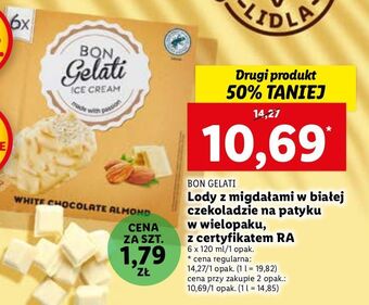 Lidl Lody white chocolate almond bon gelati oferta