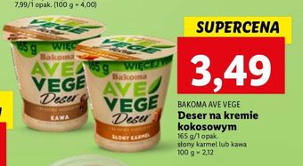 Lidl Deser na kremie kokosowym kawa bakoma ave vege oferta